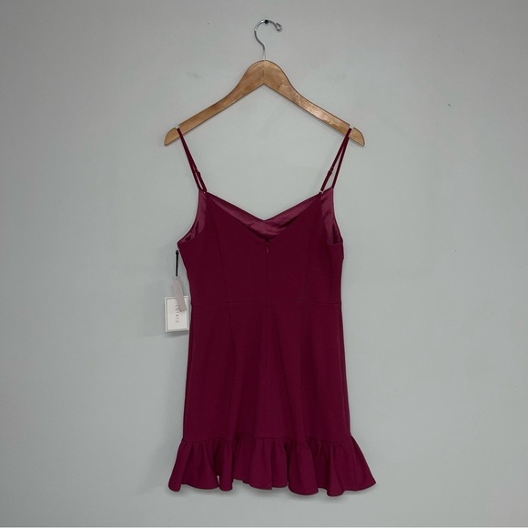 1. State Ruffle-Hem Dress Size 4 US Berry Charm Red Pink Spaghetti-Strap NWT - Picture 7 of 11